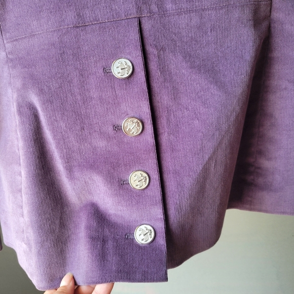 RARE 346 Brooks Brothers Blazer 8P Purple Milano Fit Corduroy Silver Button Pads - Picture 8 of 11